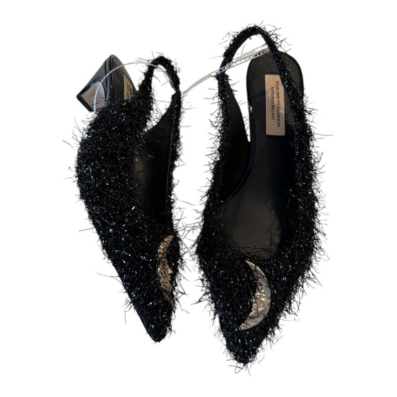 Antonio Melani x Elizabeth Damrich Moon Boucle Frayed Detail Slingback Pumps 6M - Picture 4 of 14